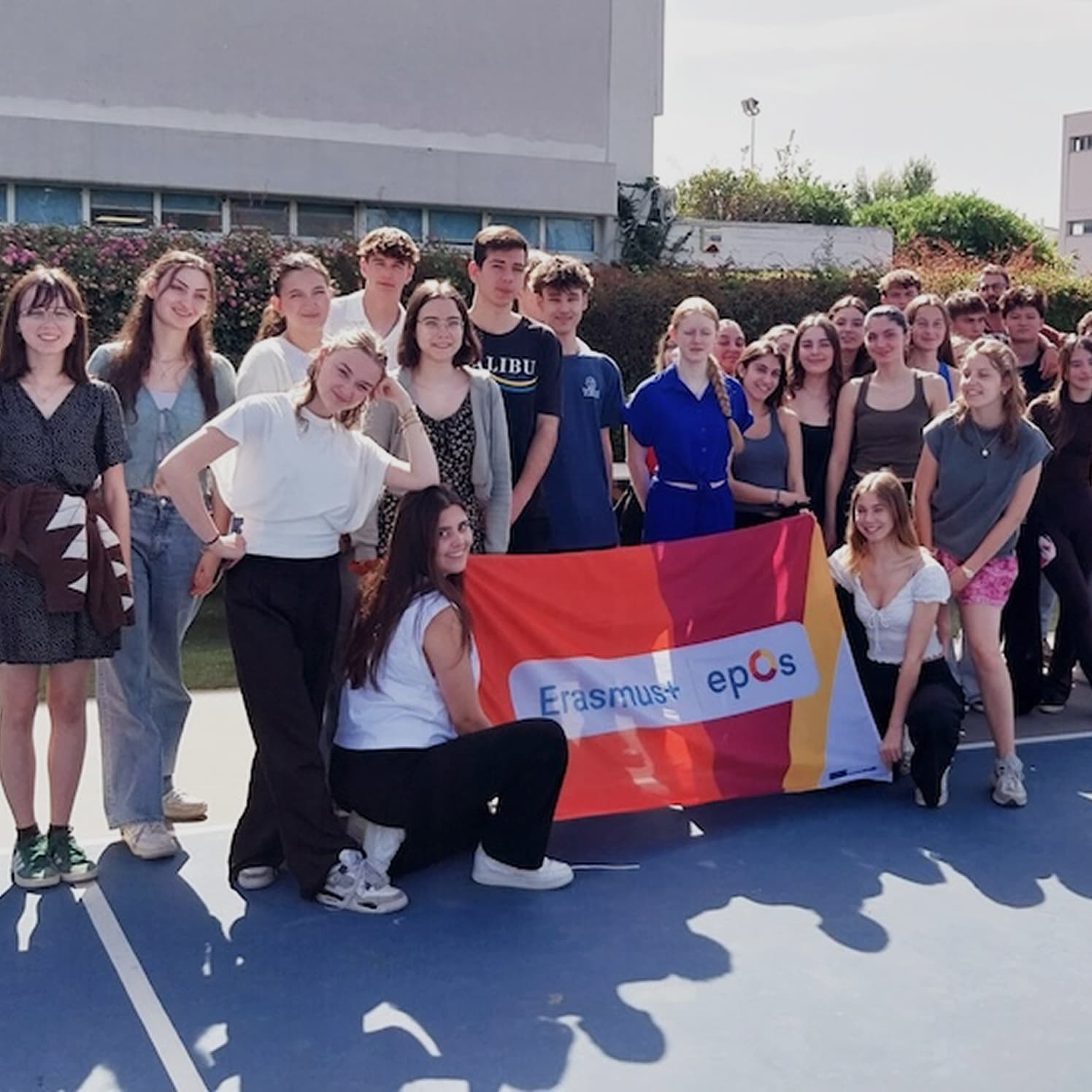 Leerlingen tijdens een internationale uitwisseling